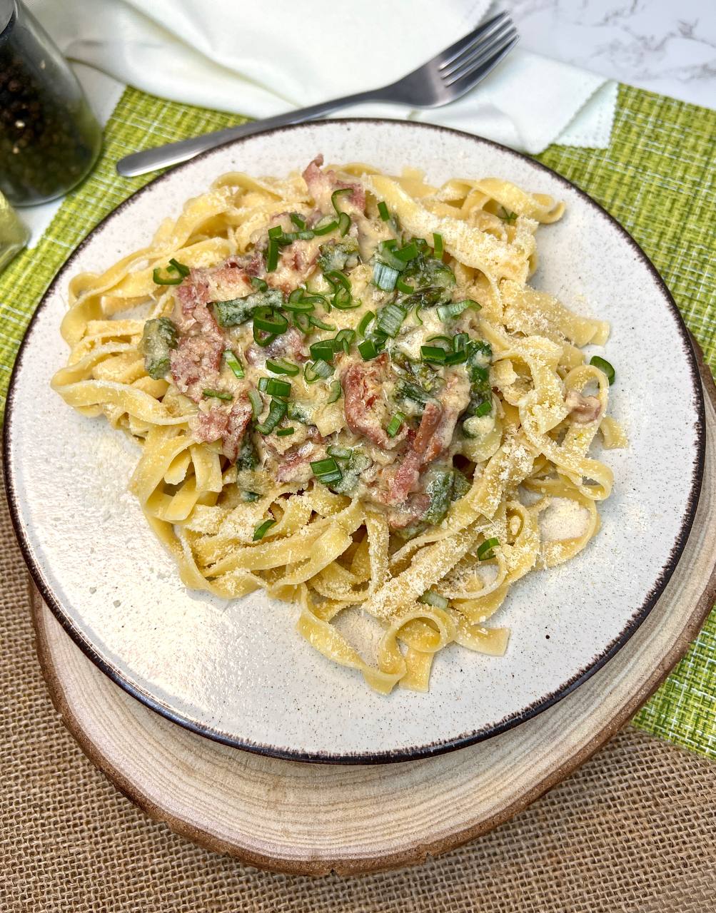 Prosciutto With Creamy Fettuccine Alfredo Recipe - Step By Step Recipe