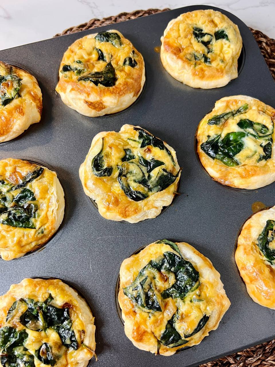 Mini Quiche with Sauteed Spinach Recipe